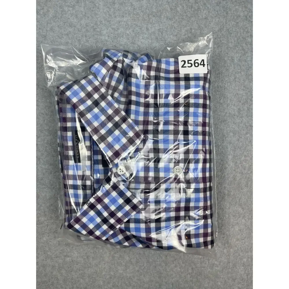 Banana Republic‎ Shirt Mens XL Blue Checks Long Sleeve Button Up Classic Preppy